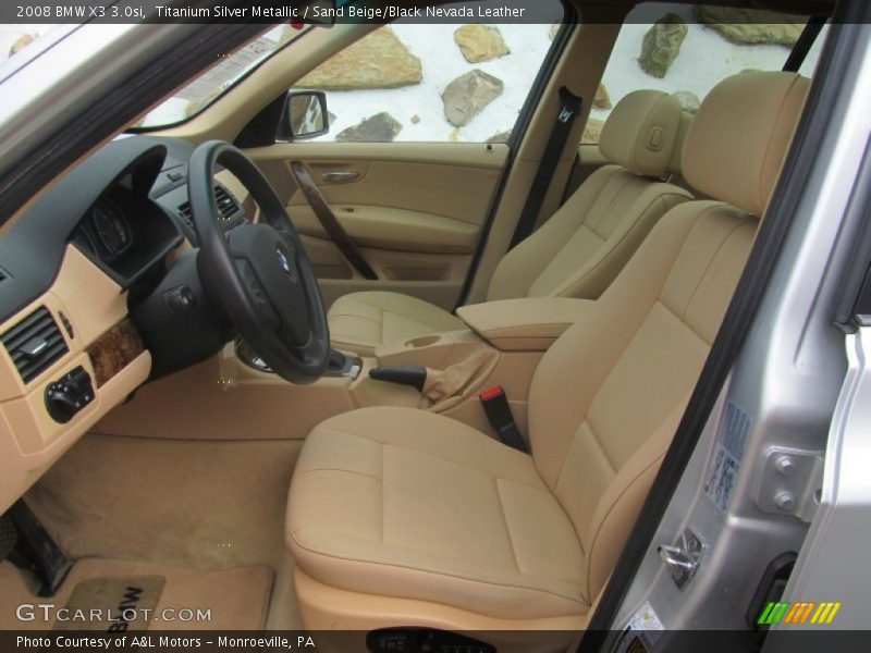 Titanium Silver Metallic / Sand Beige/Black Nevada Leather 2008 BMW X3 3.0si