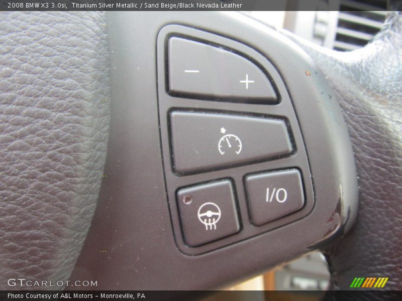 Titanium Silver Metallic / Sand Beige/Black Nevada Leather 2008 BMW X3 3.0si