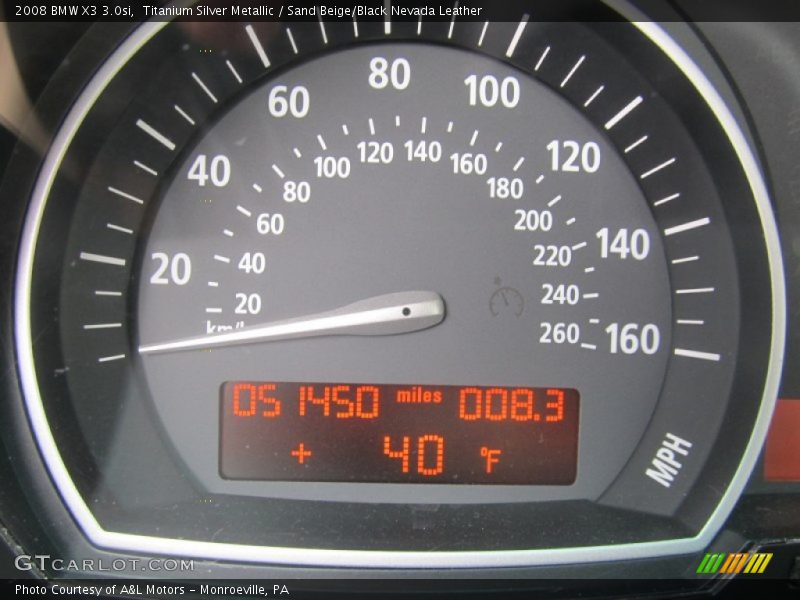Titanium Silver Metallic / Sand Beige/Black Nevada Leather 2008 BMW X3 3.0si