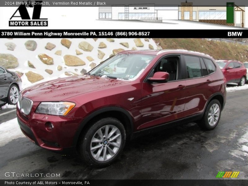 Vermilion Red Metallic / Black 2014 BMW X3 xDrive28i