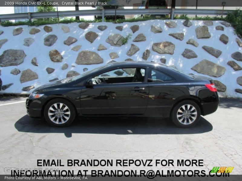 Crystal Black Pearl / Black 2009 Honda Civic EX-L Coupe