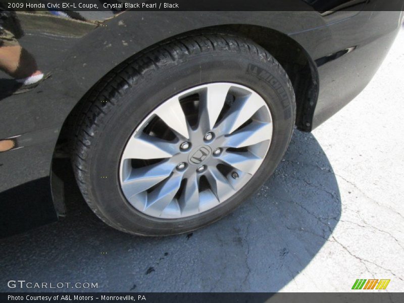 Crystal Black Pearl / Black 2009 Honda Civic EX-L Coupe