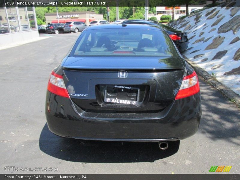 Crystal Black Pearl / Black 2009 Honda Civic EX-L Coupe