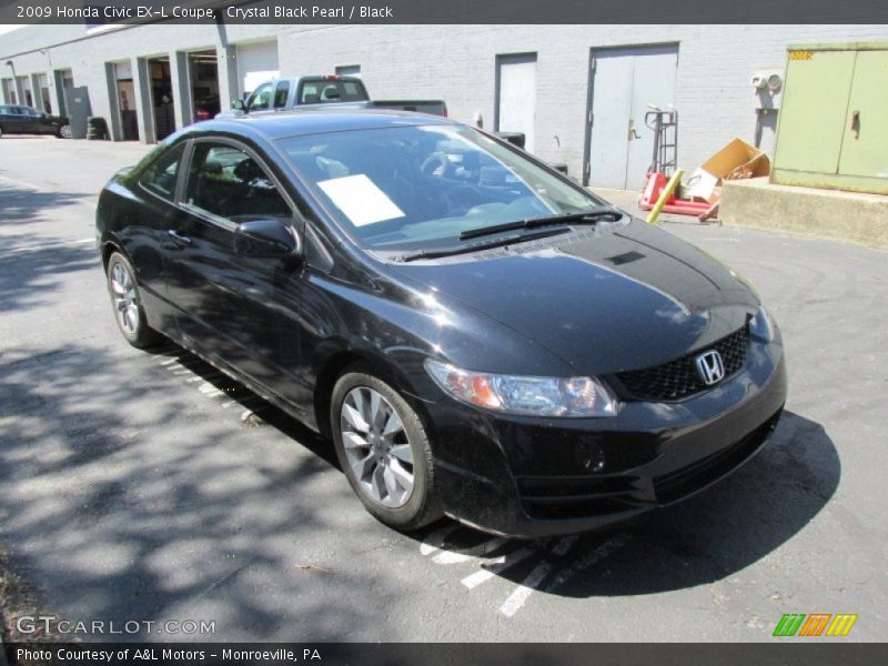 Crystal Black Pearl / Black 2009 Honda Civic EX-L Coupe
