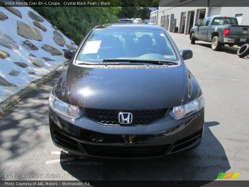 Crystal Black Pearl / Black 2009 Honda Civic EX-L Coupe