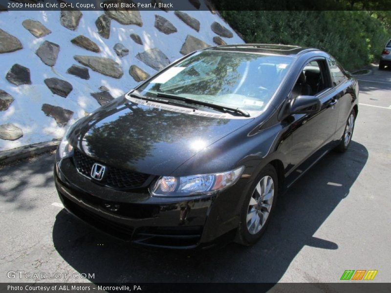 Crystal Black Pearl / Black 2009 Honda Civic EX-L Coupe