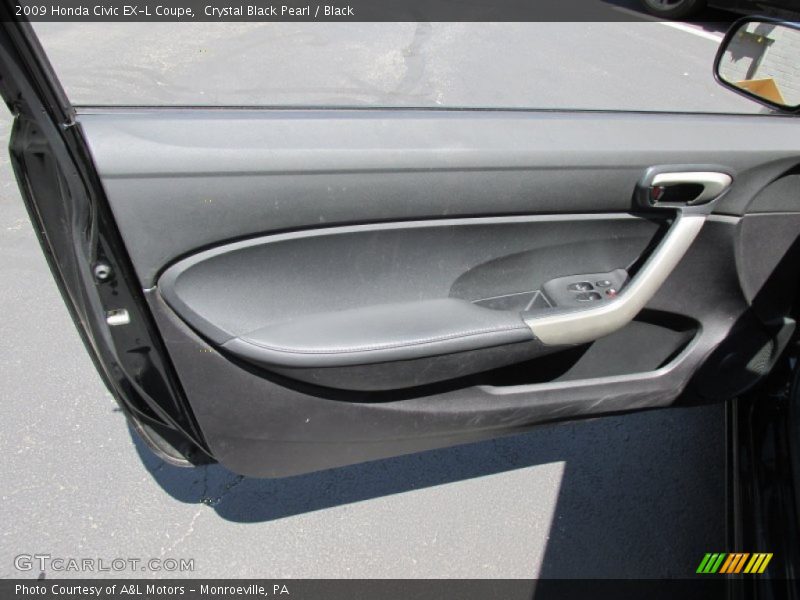 Crystal Black Pearl / Black 2009 Honda Civic EX-L Coupe
