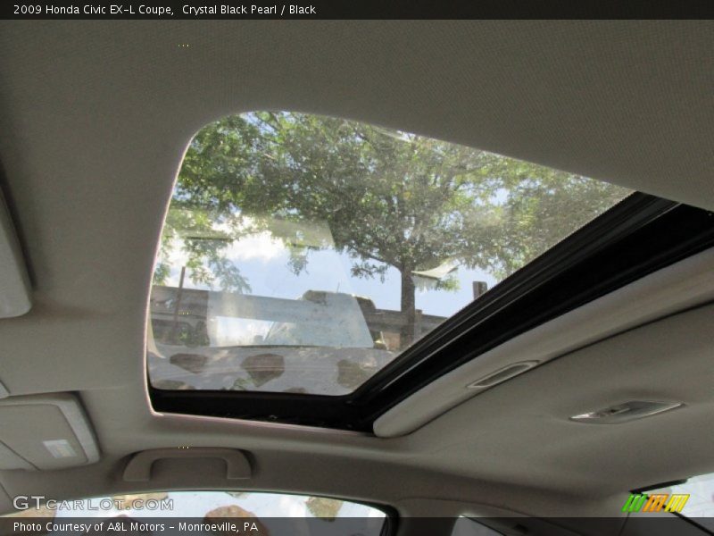 Crystal Black Pearl / Black 2009 Honda Civic EX-L Coupe