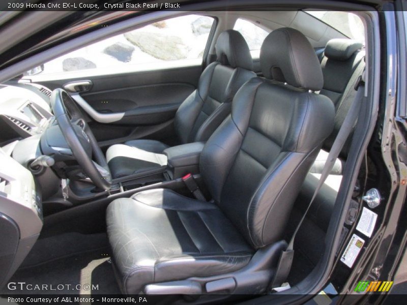 Crystal Black Pearl / Black 2009 Honda Civic EX-L Coupe