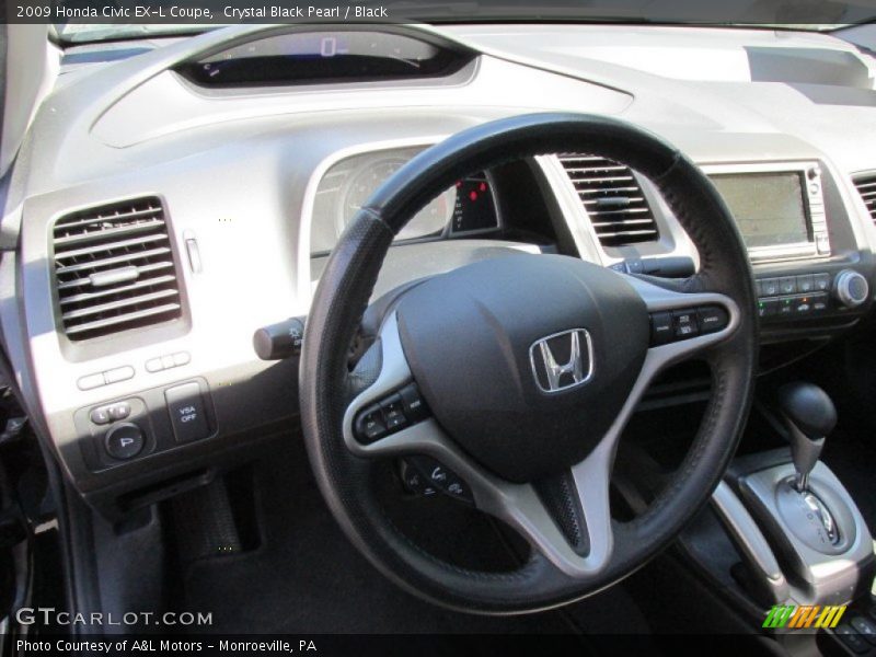 Crystal Black Pearl / Black 2009 Honda Civic EX-L Coupe