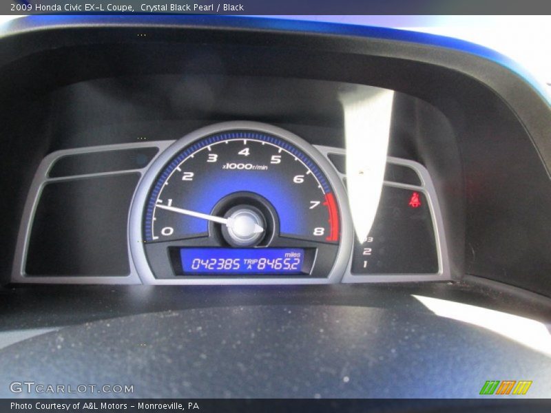 Crystal Black Pearl / Black 2009 Honda Civic EX-L Coupe