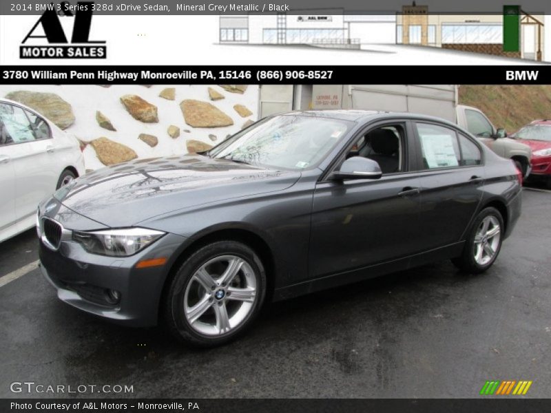 Mineral Grey Metallic / Black 2014 BMW 3 Series 328d xDrive Sedan