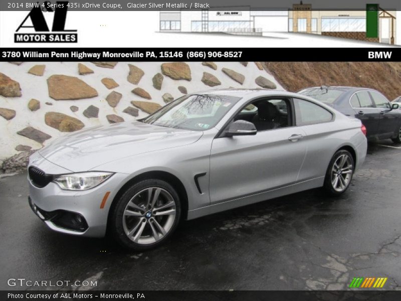 Glacier Silver Metallic / Black 2014 BMW 4 Series 435i xDrive Coupe