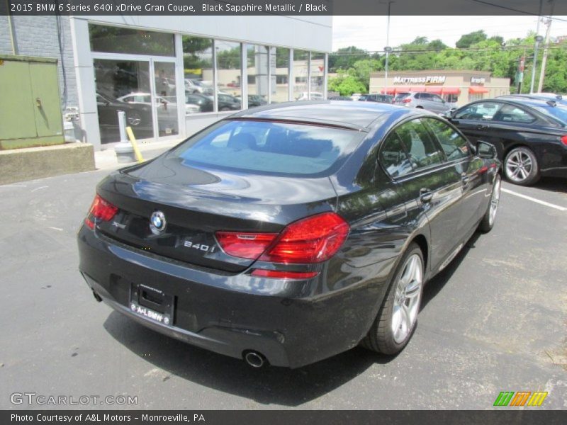 Black Sapphire Metallic / Black 2015 BMW 6 Series 640i xDrive Gran Coupe