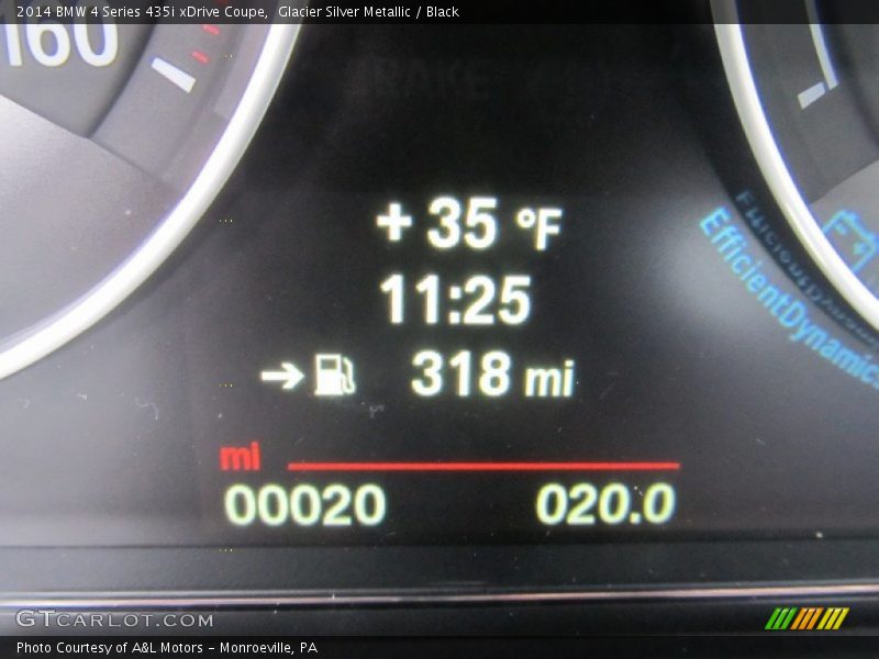 Glacier Silver Metallic / Black 2014 BMW 4 Series 435i xDrive Coupe