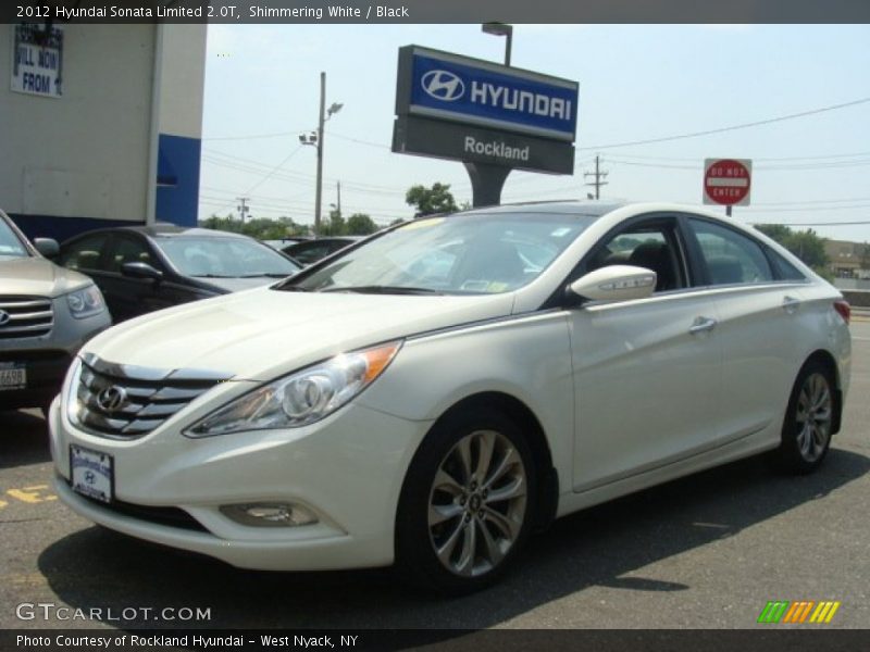 Shimmering White / Black 2012 Hyundai Sonata Limited 2.0T