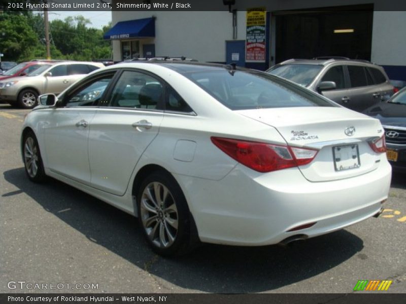 Shimmering White / Black 2012 Hyundai Sonata Limited 2.0T