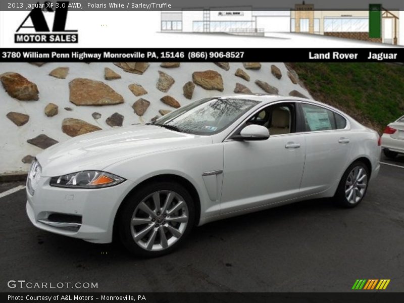 Polaris White / Barley/Truffle 2013 Jaguar XF 3.0 AWD