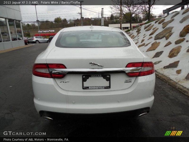 Polaris White / Barley/Truffle 2013 Jaguar XF 3.0 AWD