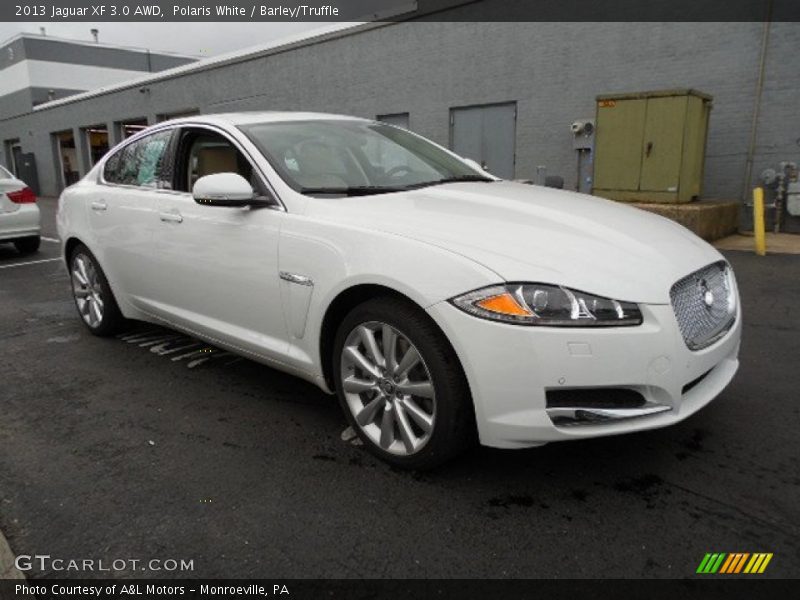 Polaris White / Barley/Truffle 2013 Jaguar XF 3.0 AWD