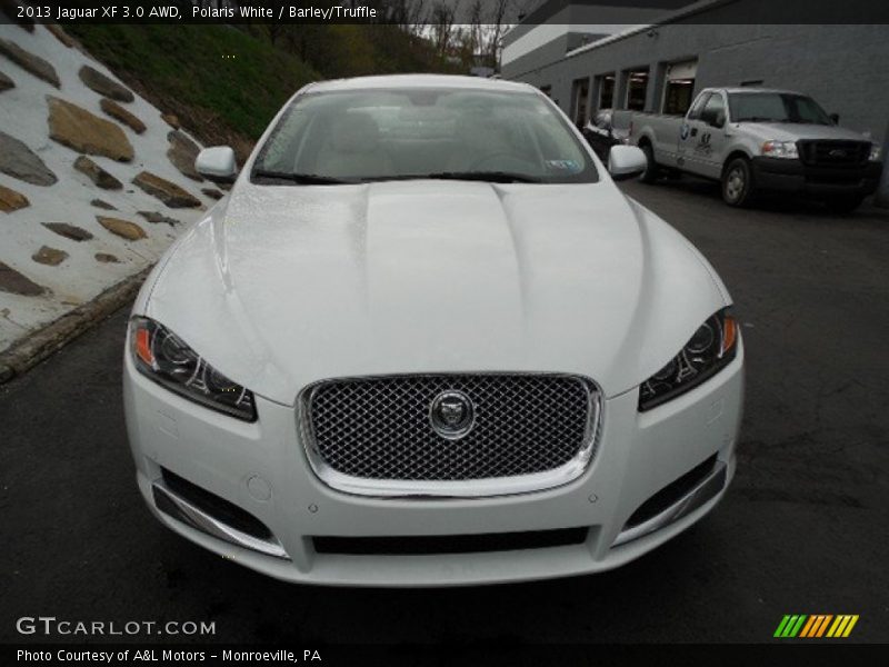 Polaris White / Barley/Truffle 2013 Jaguar XF 3.0 AWD