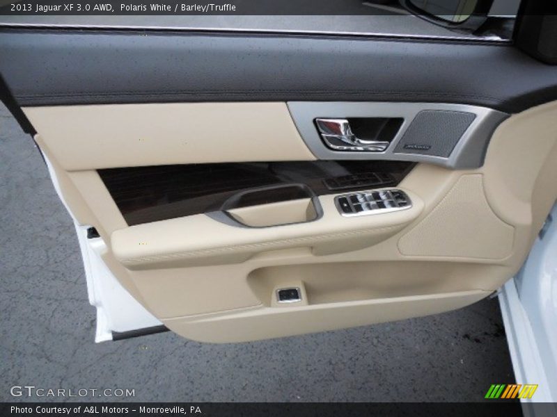 Polaris White / Barley/Truffle 2013 Jaguar XF 3.0 AWD