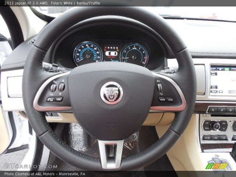 Polaris White / Barley/Truffle 2013 Jaguar XF 3.0 AWD