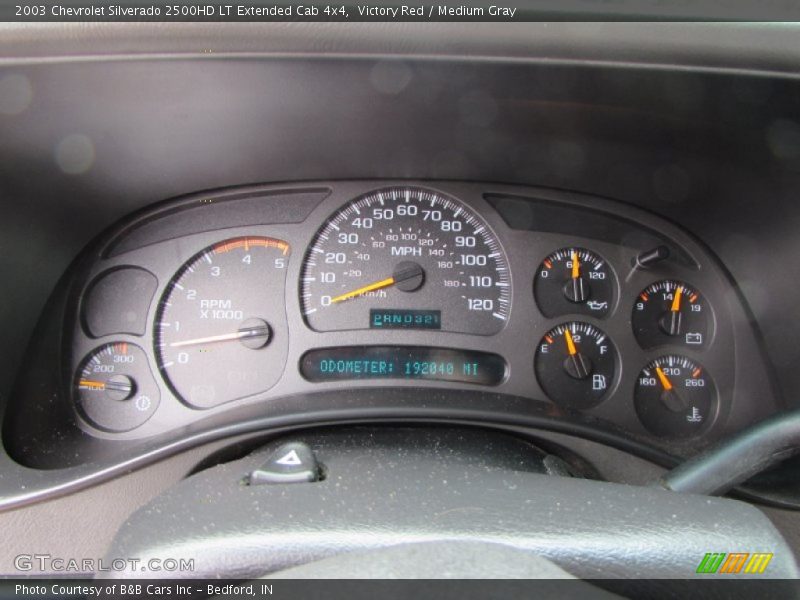 Victory Red / Medium Gray 2003 Chevrolet Silverado 2500HD LT Extended Cab 4x4