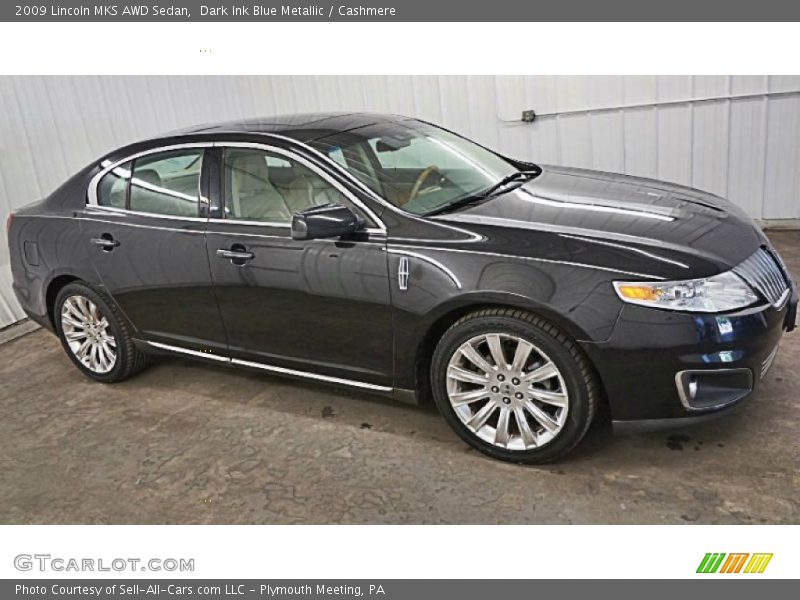 Dark Ink Blue Metallic / Cashmere 2009 Lincoln MKS AWD Sedan