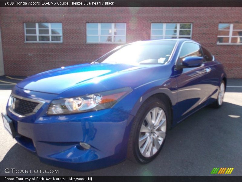 Belize Blue Pearl / Black 2009 Honda Accord EX-L V6 Coupe