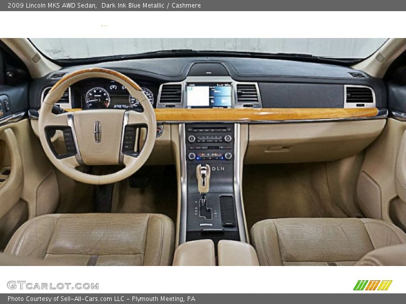 Dark Ink Blue Metallic / Cashmere 2009 Lincoln MKS AWD Sedan