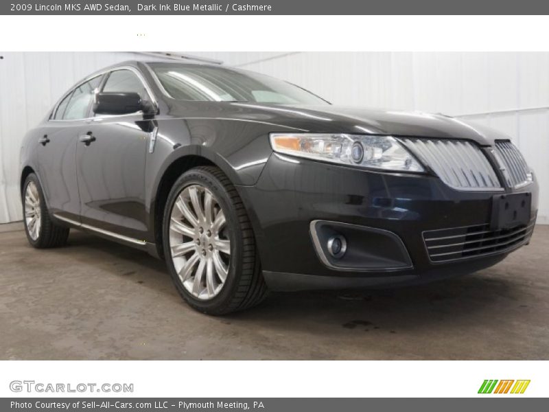 Dark Ink Blue Metallic / Cashmere 2009 Lincoln MKS AWD Sedan