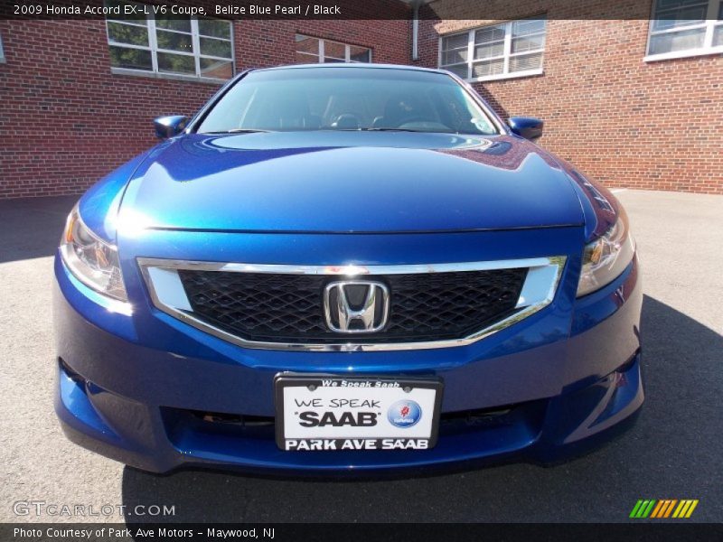 Belize Blue Pearl / Black 2009 Honda Accord EX-L V6 Coupe