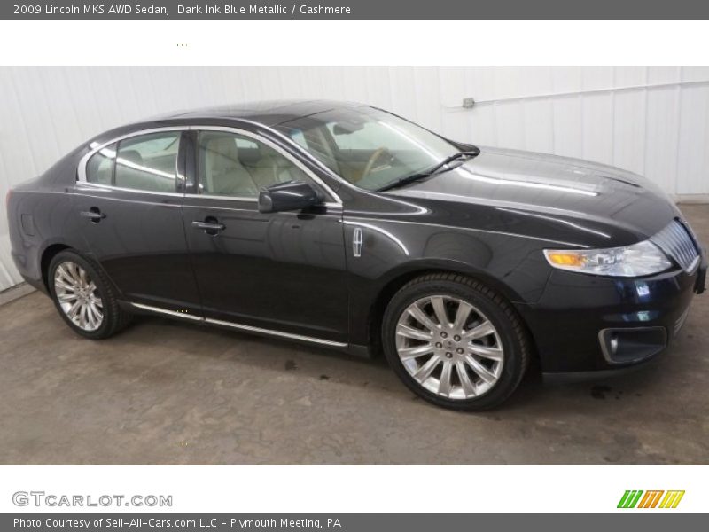 Dark Ink Blue Metallic / Cashmere 2009 Lincoln MKS AWD Sedan