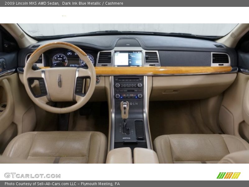 Dark Ink Blue Metallic / Cashmere 2009 Lincoln MKS AWD Sedan