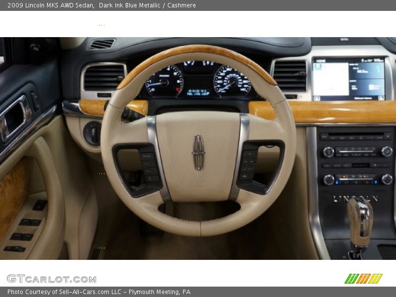 Dark Ink Blue Metallic / Cashmere 2009 Lincoln MKS AWD Sedan