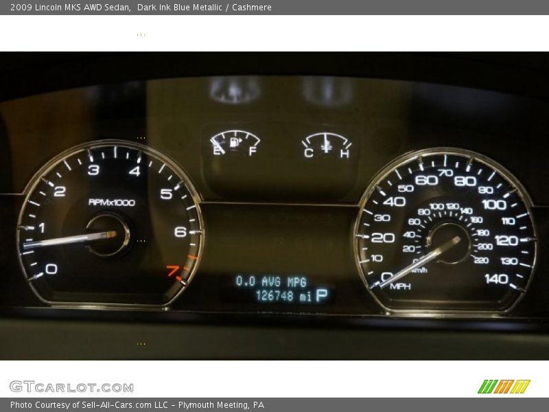 Dark Ink Blue Metallic / Cashmere 2009 Lincoln MKS AWD Sedan