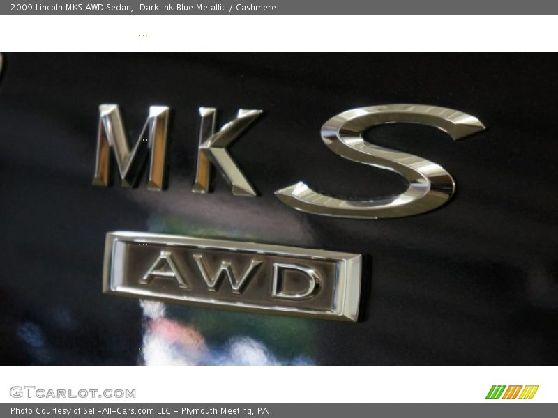 Dark Ink Blue Metallic / Cashmere 2009 Lincoln MKS AWD Sedan