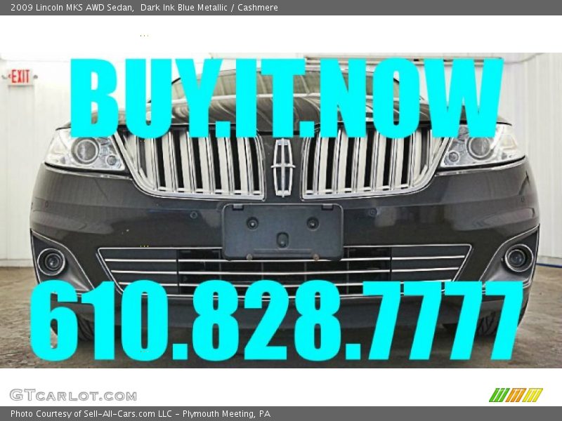 Dark Ink Blue Metallic / Cashmere 2009 Lincoln MKS AWD Sedan