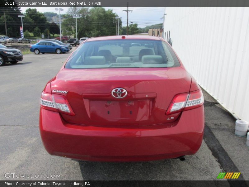 Barcelona Red Metallic / Ash 2011 Toyota Camry LE
