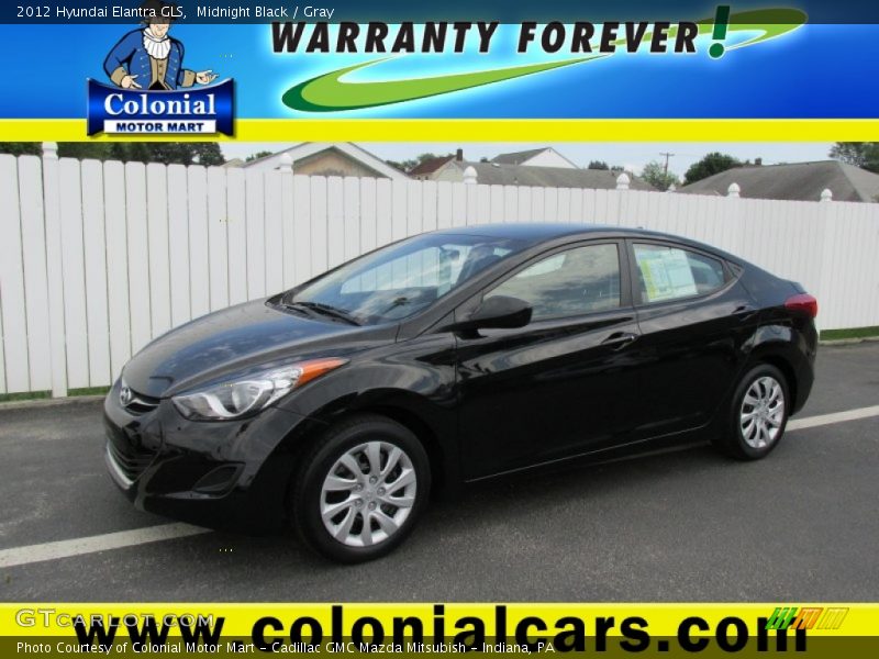 Midnight Black / Gray 2012 Hyundai Elantra GLS