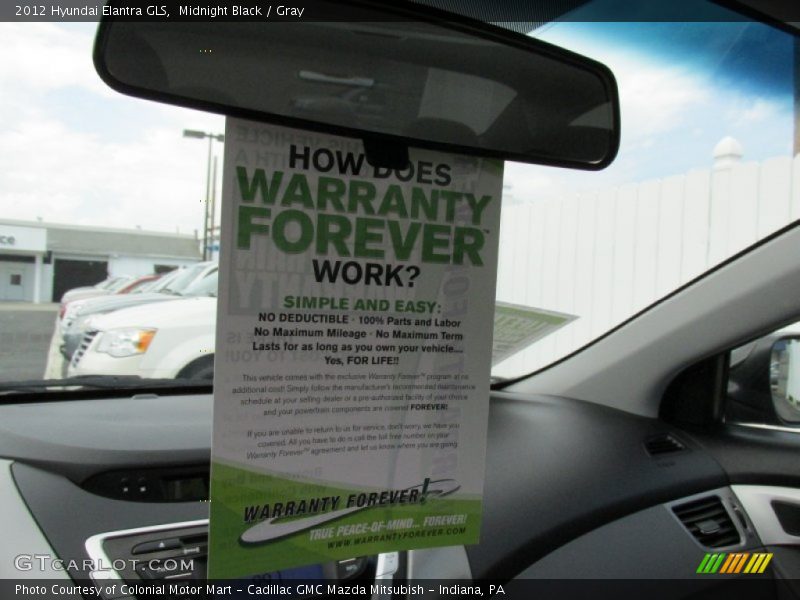 Midnight Black / Gray 2012 Hyundai Elantra GLS