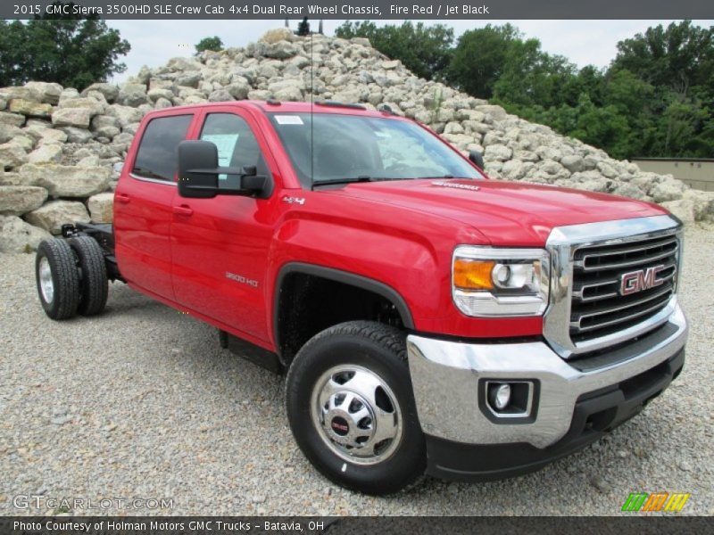 Fire Red / Jet Black 2015 GMC Sierra 3500HD SLE Crew Cab 4x4 Dual Rear Wheel Chassis