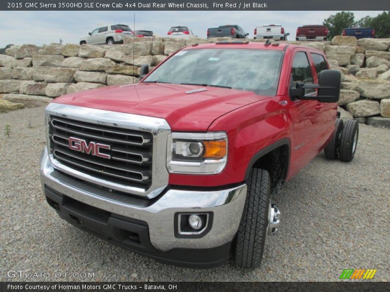 Fire Red / Jet Black 2015 GMC Sierra 3500HD SLE Crew Cab 4x4 Dual Rear Wheel Chassis