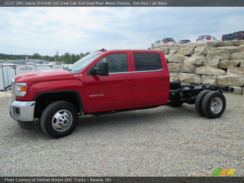 Fire Red / Jet Black 2015 GMC Sierra 3500HD SLE Crew Cab 4x4 Dual Rear Wheel Chassis