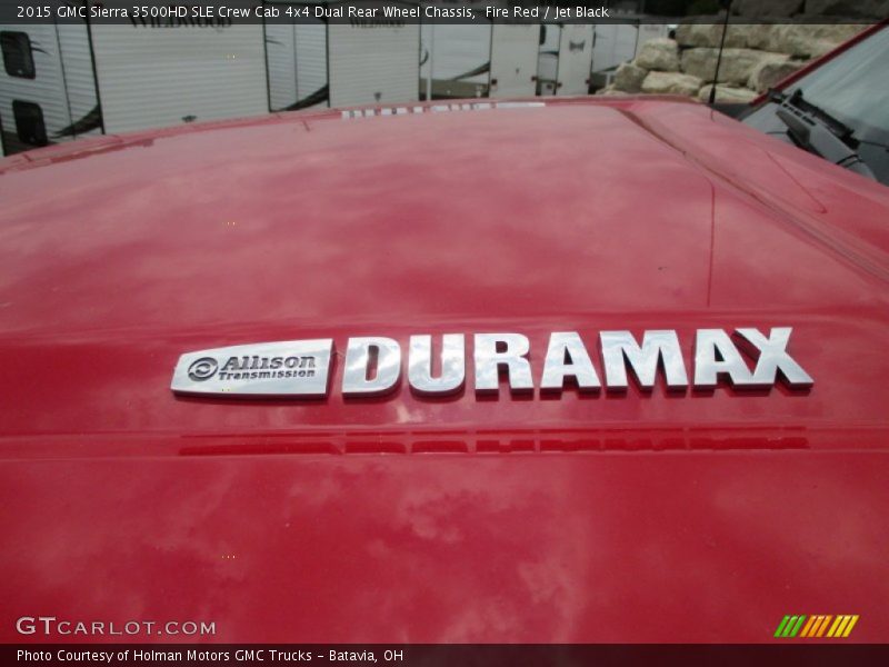 Fire Red / Jet Black 2015 GMC Sierra 3500HD SLE Crew Cab 4x4 Dual Rear Wheel Chassis