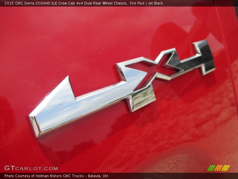 Fire Red / Jet Black 2015 GMC Sierra 3500HD SLE Crew Cab 4x4 Dual Rear Wheel Chassis