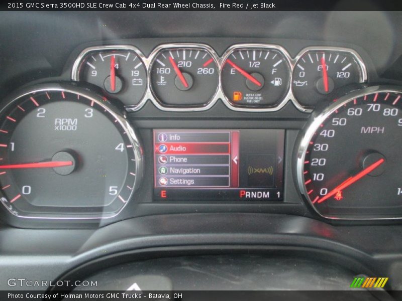 Fire Red / Jet Black 2015 GMC Sierra 3500HD SLE Crew Cab 4x4 Dual Rear Wheel Chassis