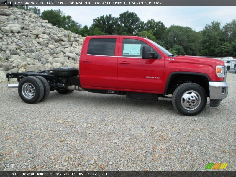 Fire Red / Jet Black 2015 GMC Sierra 3500HD SLE Crew Cab 4x4 Dual Rear Wheel Chassis