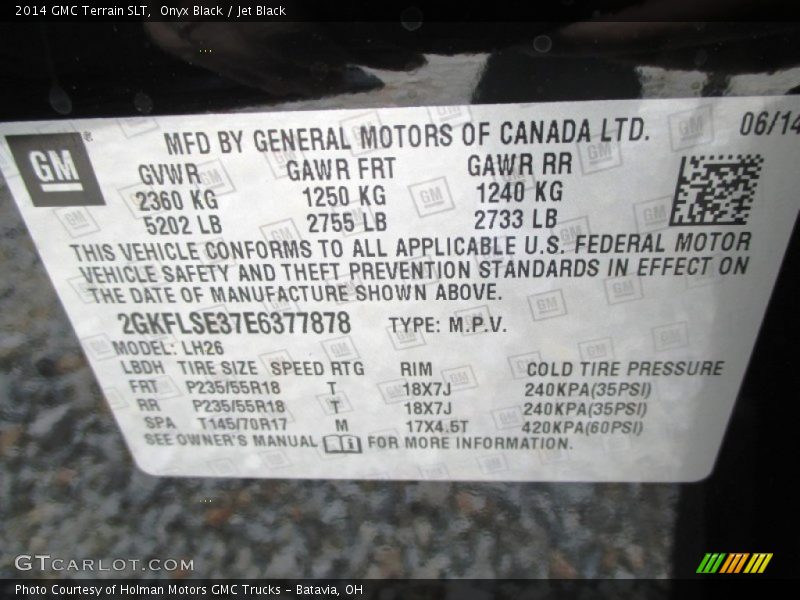 Onyx Black / Jet Black 2014 GMC Terrain SLT